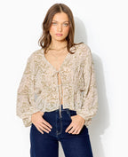 Blouse manches longues motif cachemire