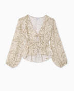 Blouse manches longues motif cachemire