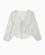 Blouse manches longues motif cachemire