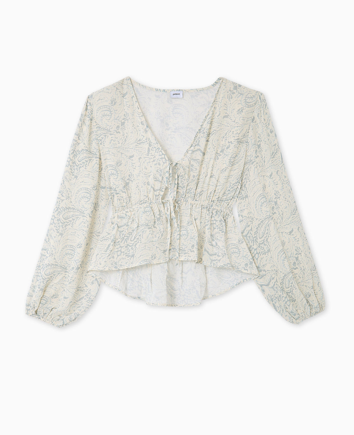 Blouse manches longues motif cachemire