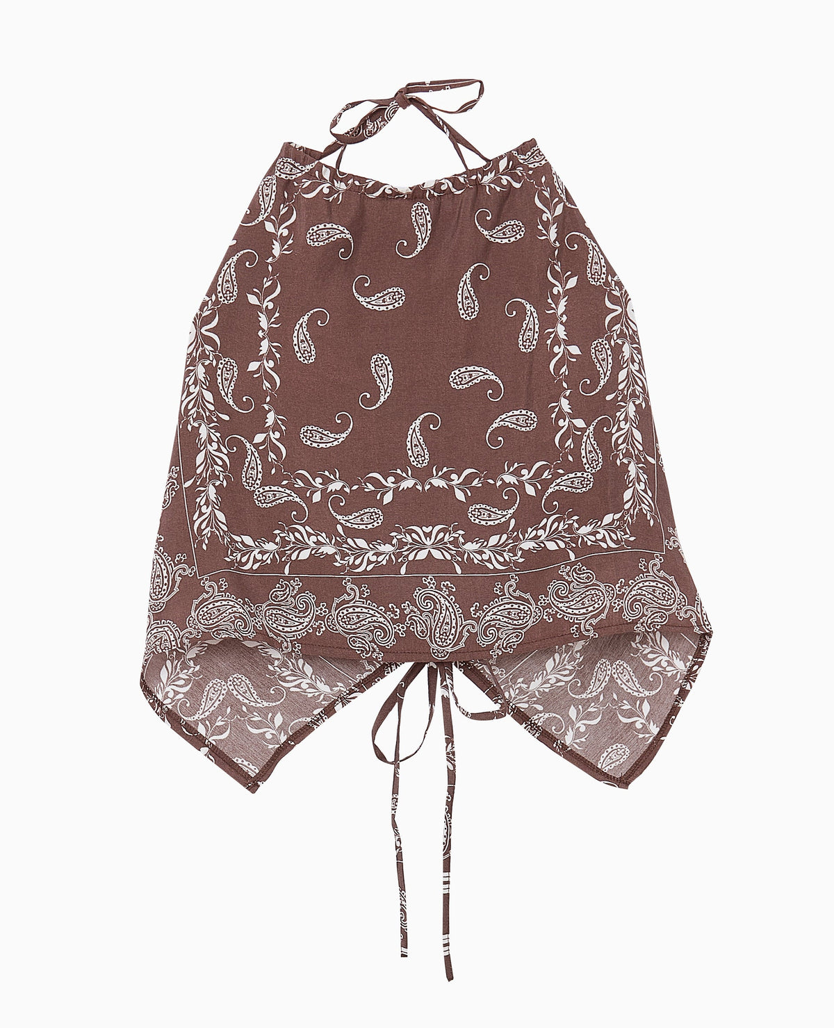 Top foulard dos-nu motif cachemire