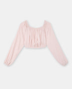 Blouse courte encolure Bardot