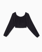 Blouse courte encolure Bardot