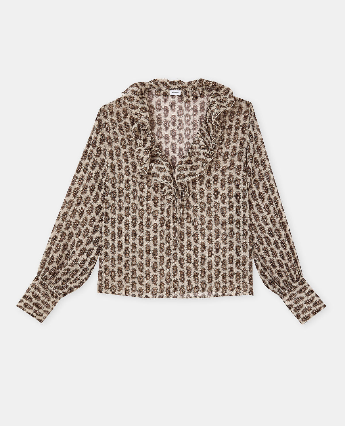 Blouse en voile avec volants motif cachemire
