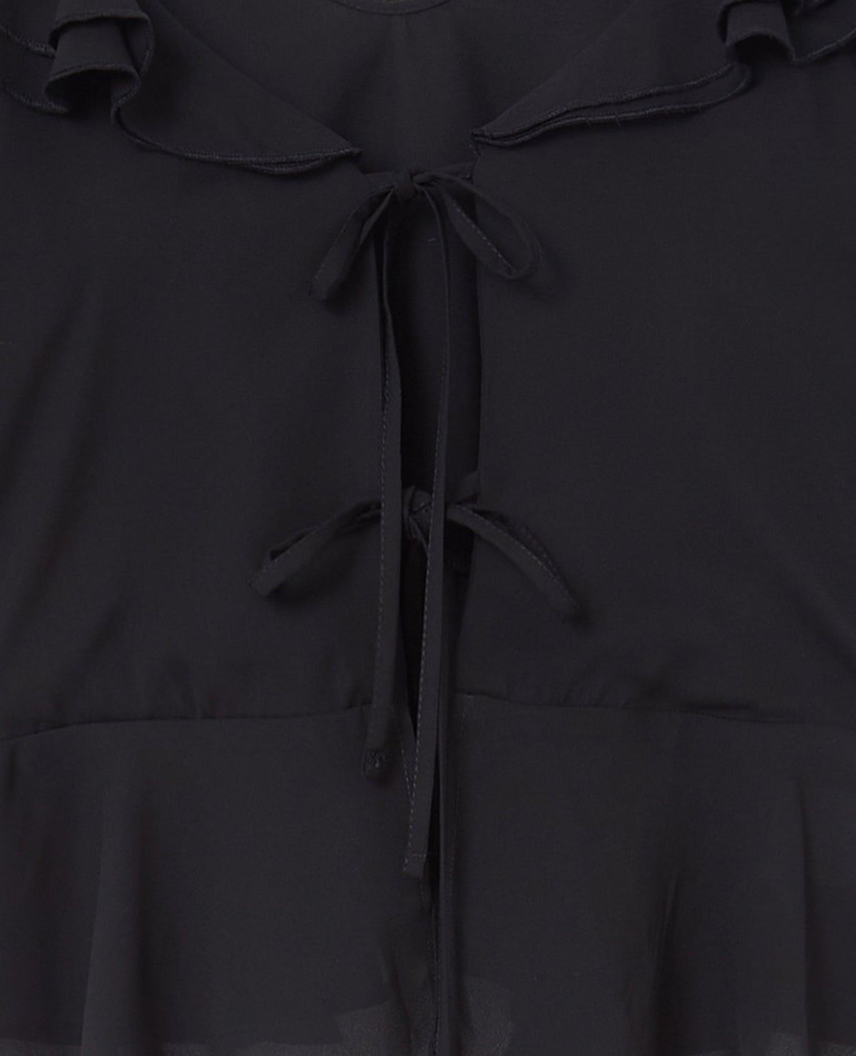 Blouse en voile avec volants et nouettes