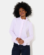 Chemise popeline rayée avec volants