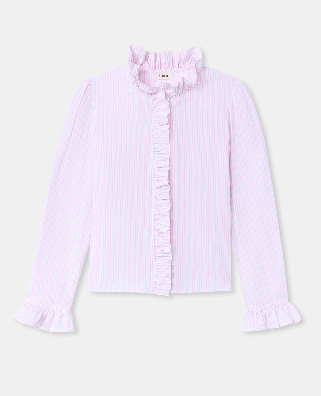 Chemise popeline rayée avec volants