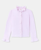 Chemise popeline rayée avec volants