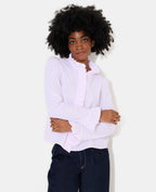Chemise popeline rayée avec volants