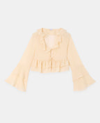 Blouse en voile avec volants et nouettes