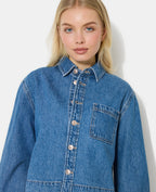Chemise en jean avec bords zig-zag