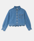 Chemise en jean avec bords zig-zag