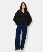Blouse en voile avec volants et boutons