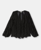 Blouse en voile avec volants et boutons