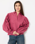 Chemise avec fronces et manches chauve-souris