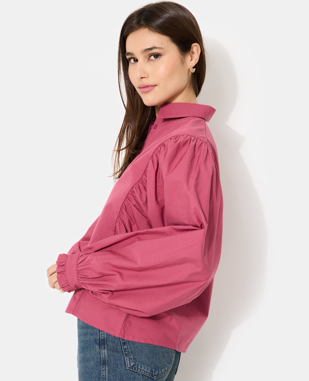 Chemise avec fronces et manches chauve-souris
