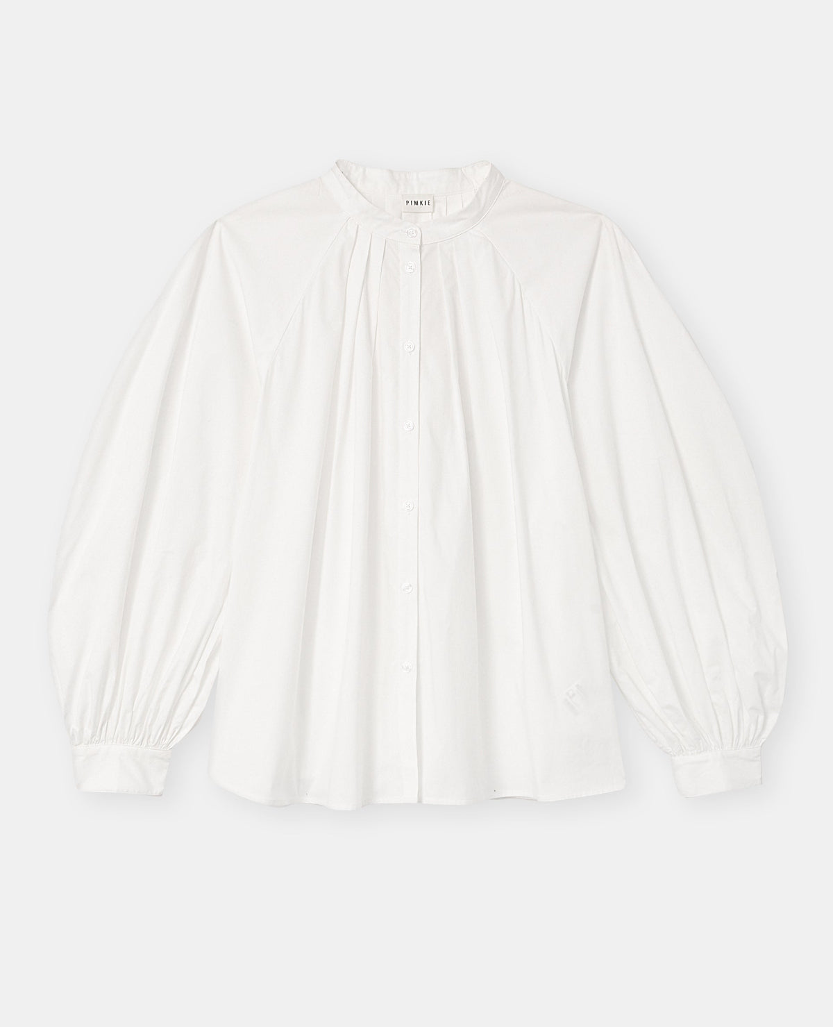Blouse en popeline avec pinces et manches ballons