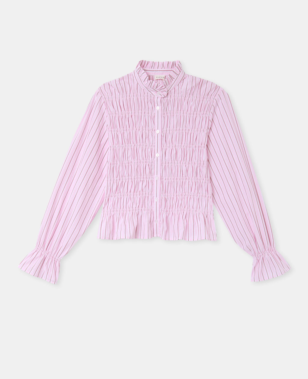 Chemise smockée et rayé avec manches ballons