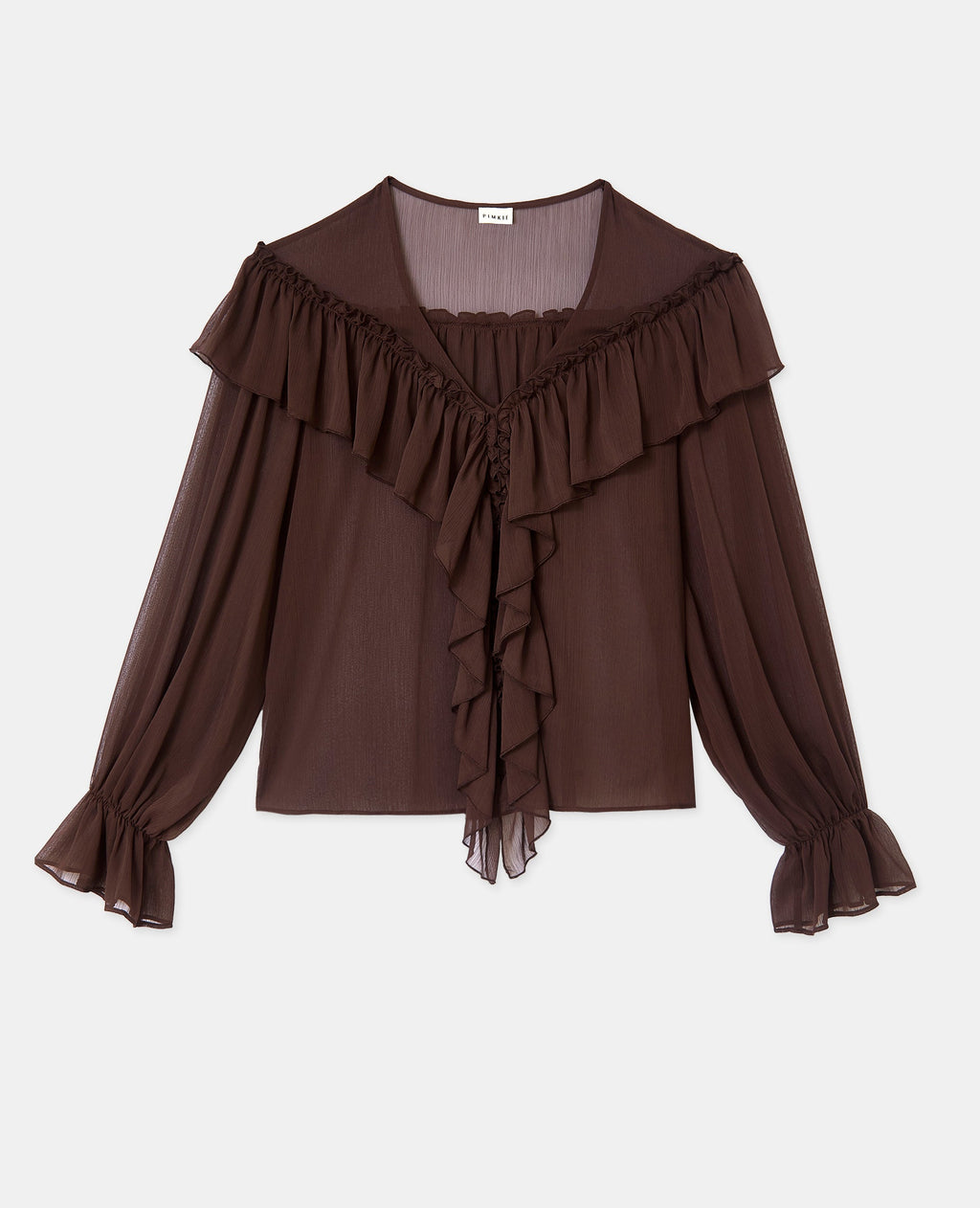 Blouse en voile avec manches ballons et volants