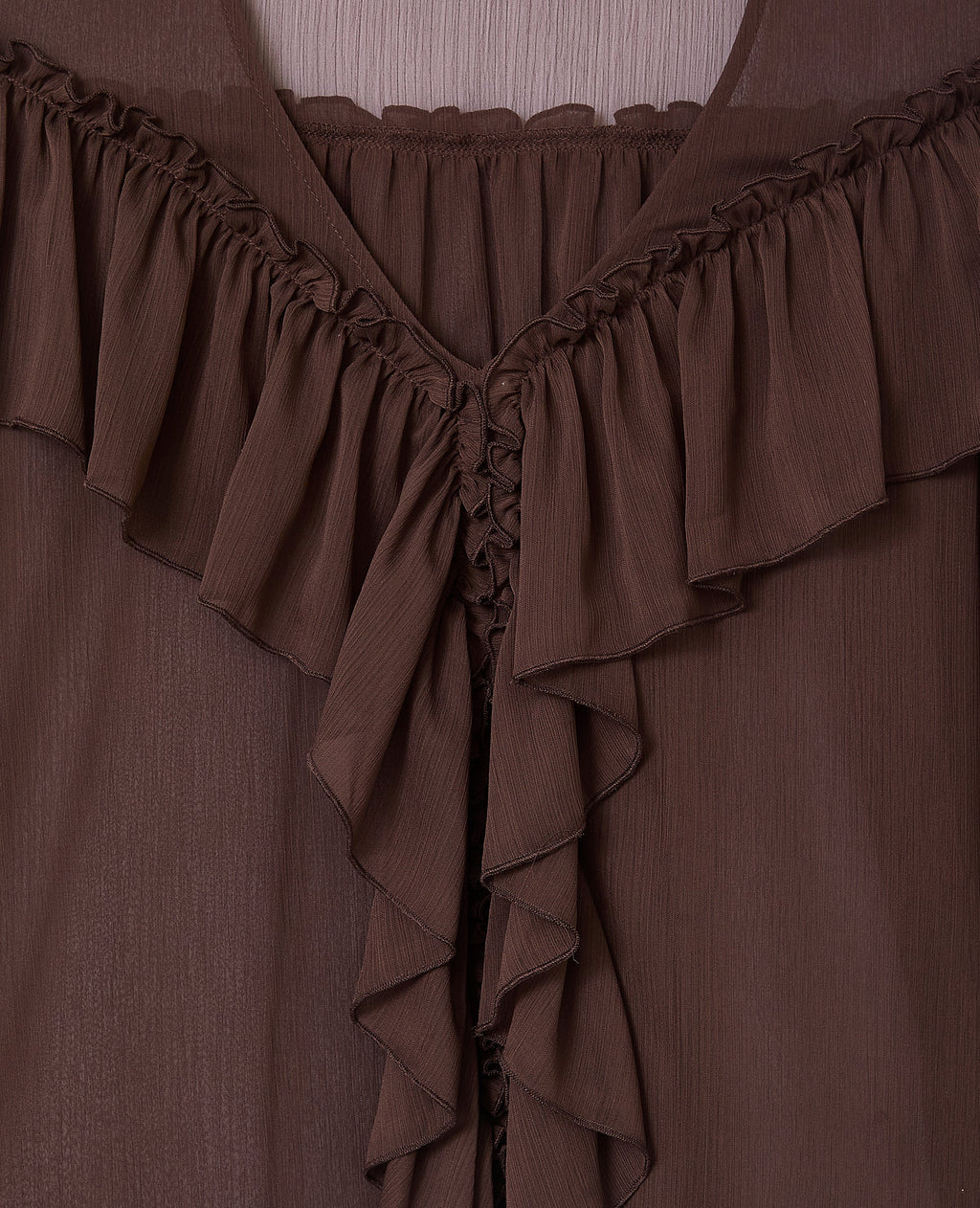 Blouse en voile avec manches ballons et volants