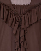 Blouse en voile avec manches ballons et volants