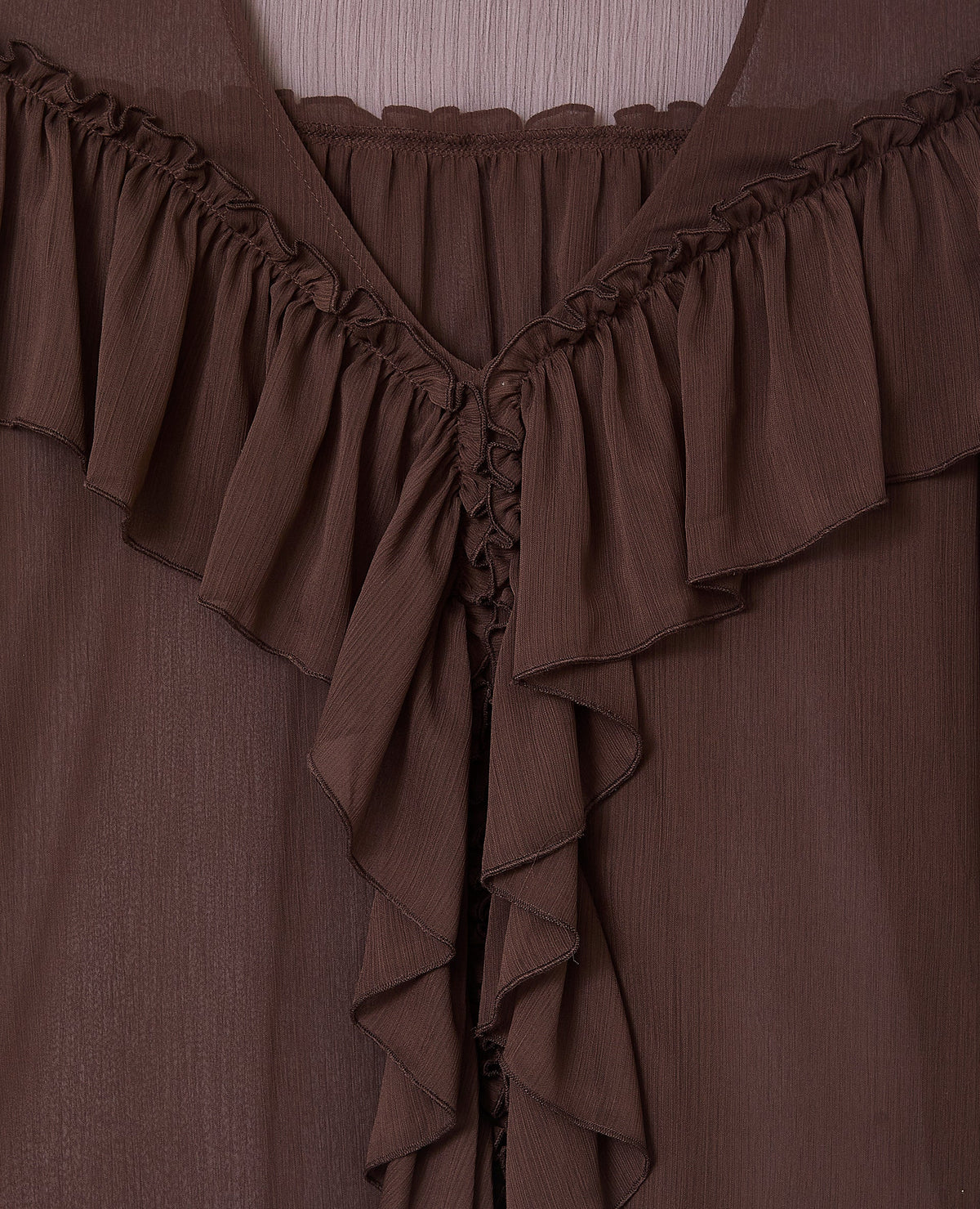 Blouse en voile avec manches ballons et volants