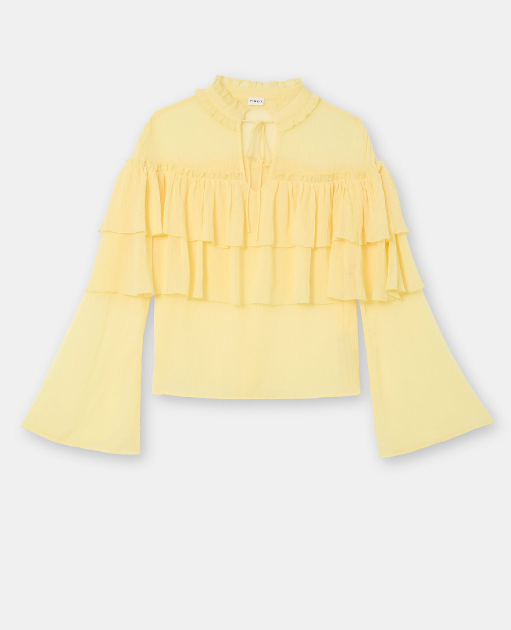 Blouse en voile avec volants et manches flare