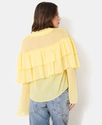 Blouse en voile avec volants et manches flare
