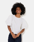 Blouse rayée manches ballons