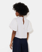 Blouse rayée manches ballons