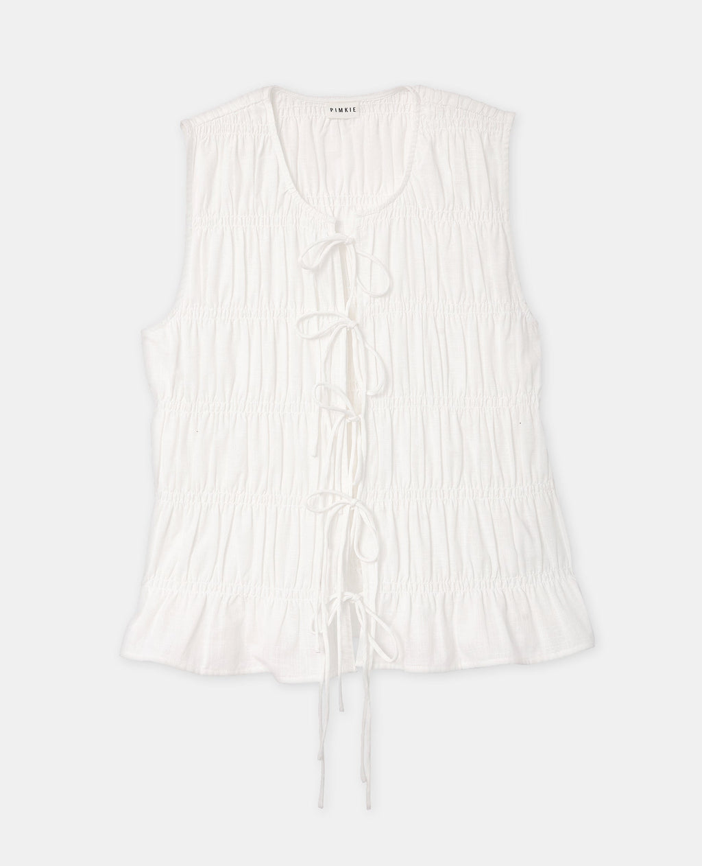Top sans manches avec détails smocks et nouettes