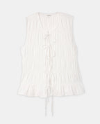 Top sans manches avec détails smocks et nouettes