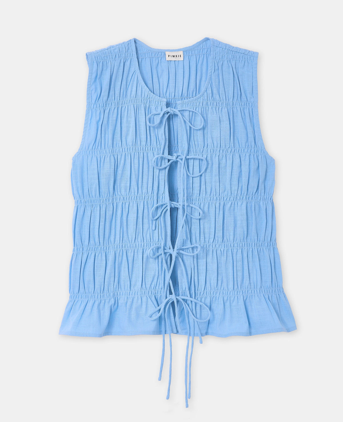 Top sans manches avec détails smocks et nouettes