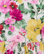 Blouse manches ballons motif fleurs