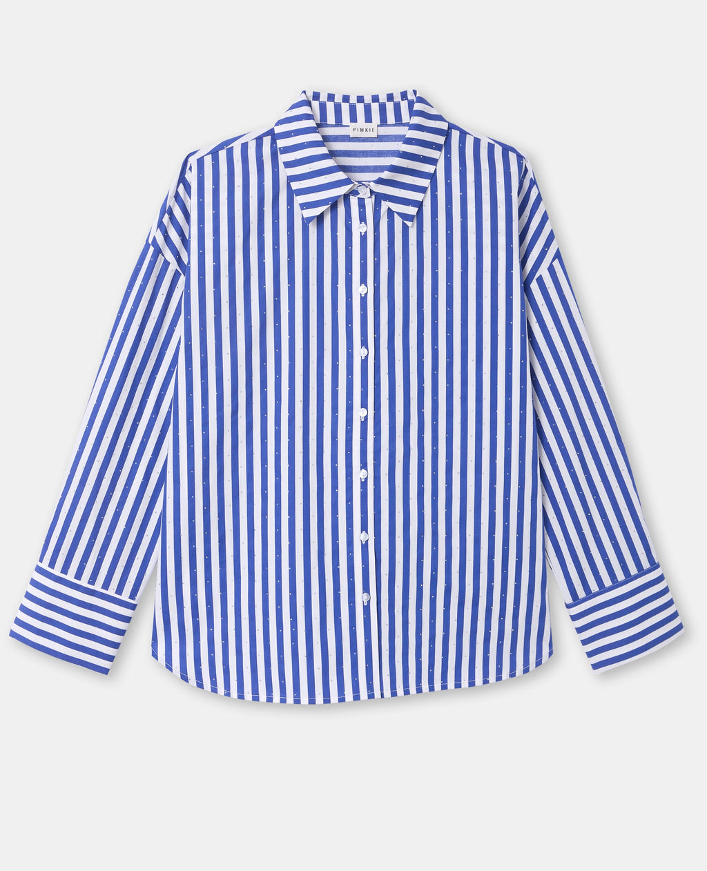 Chemise oversize rayée avec strass