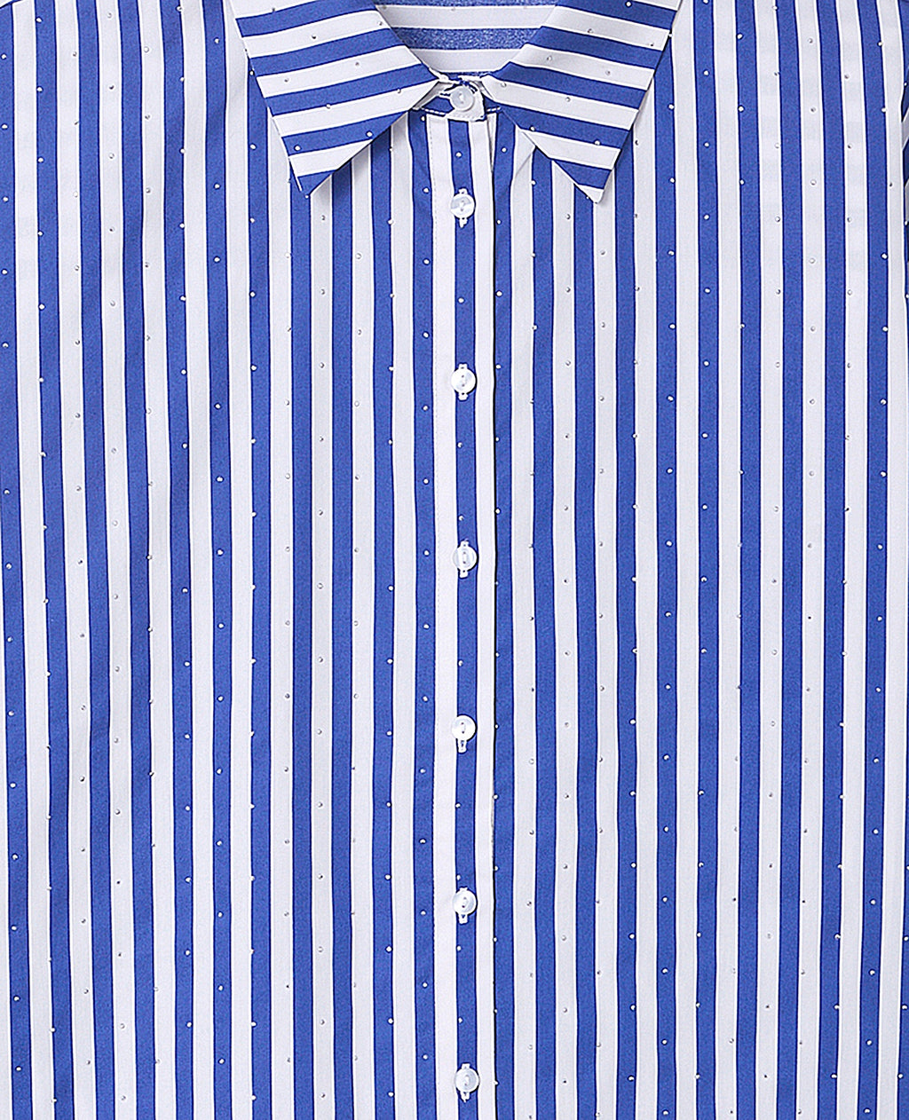 Chemise oversize rayée avec strass