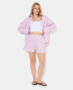 Chemise oversize rayée avec strass