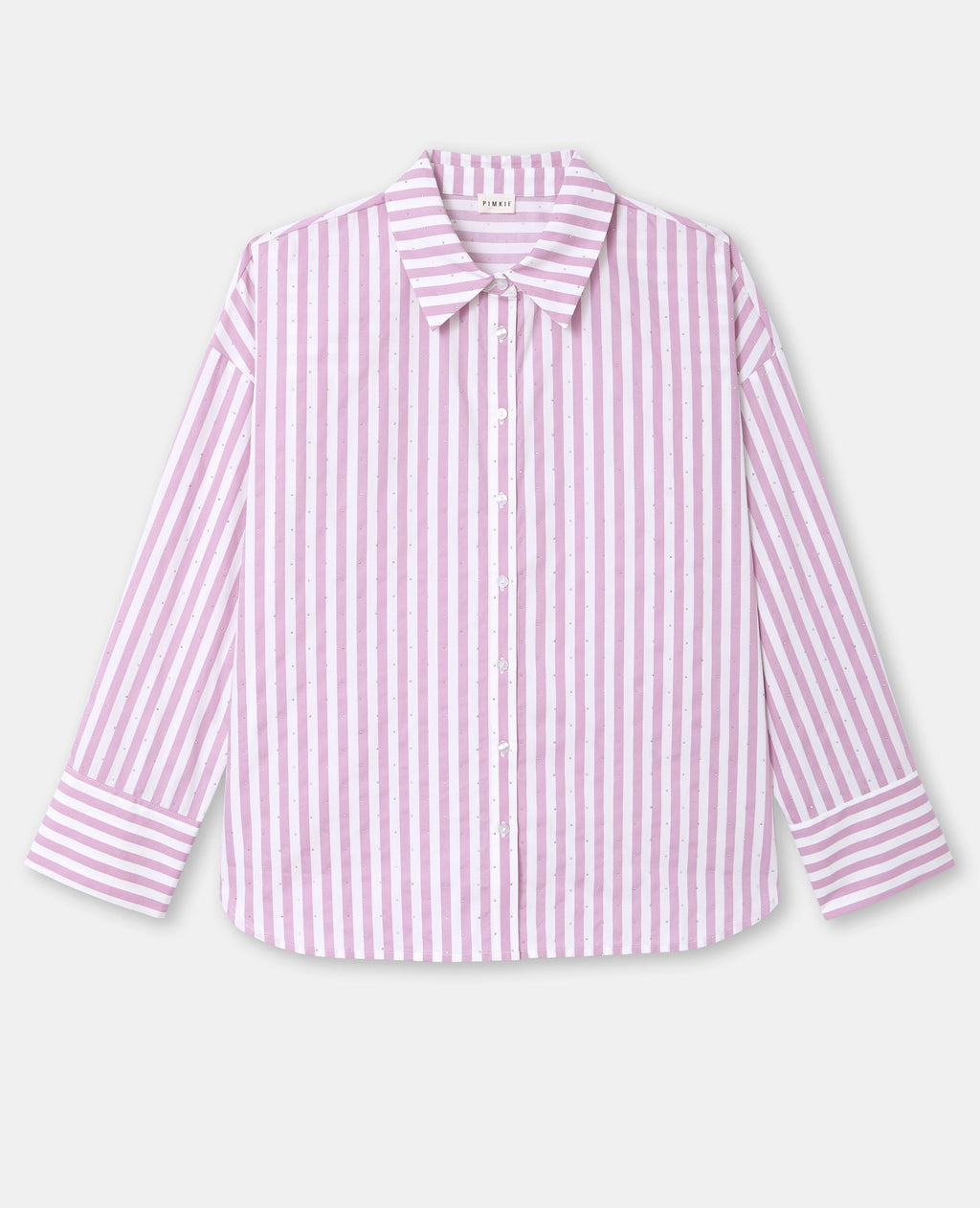 Chemise oversize rayée avec strass
