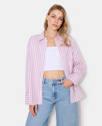 Chemise oversize rayée avec strass