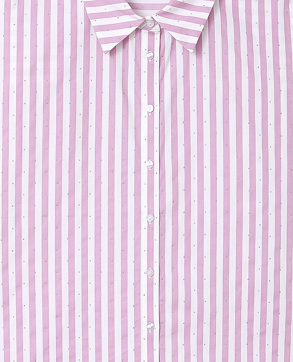 Chemise oversize rayée avec strass