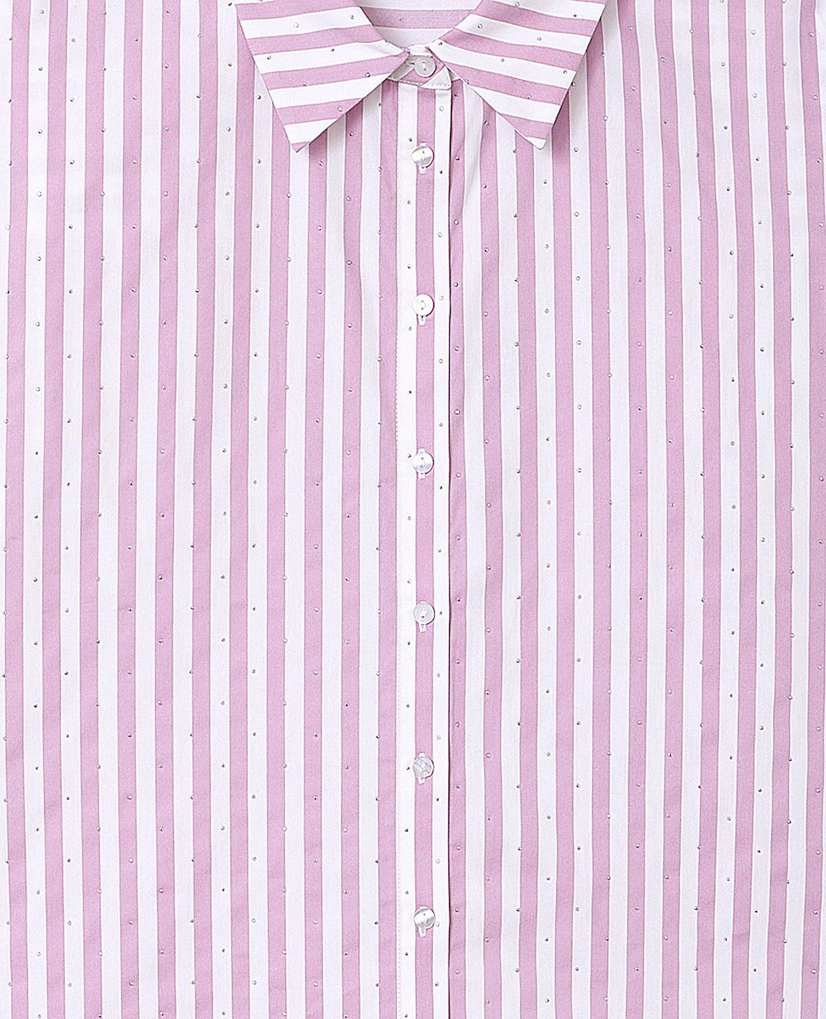 Chemise oversize rayée avec strass