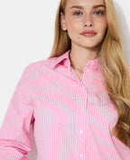 Chemise ample rayée avec strass en all over