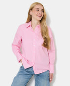 Chemise ample rayée avec strass en all over