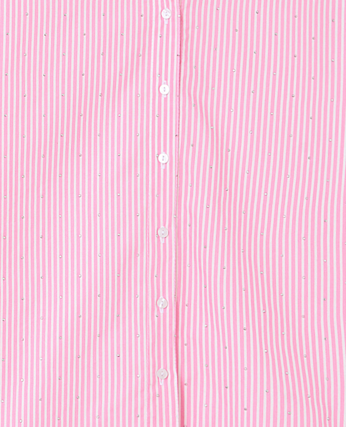Chemise ample rayée avec strass en all over