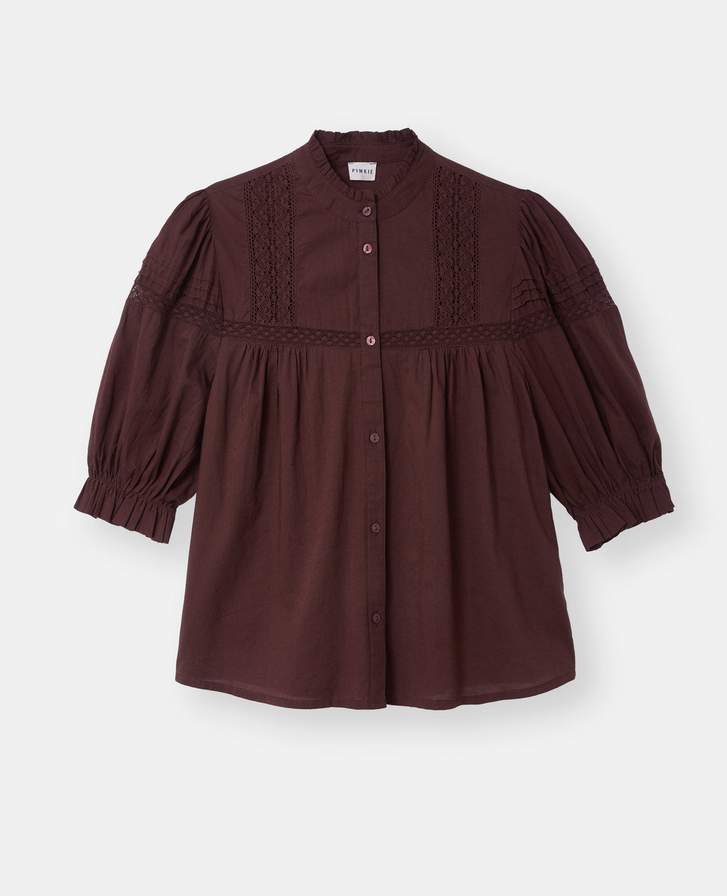 Blouse avec dentelle manches courtes ballons