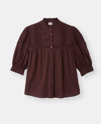 Blouse avec dentelle manches courtes ballons