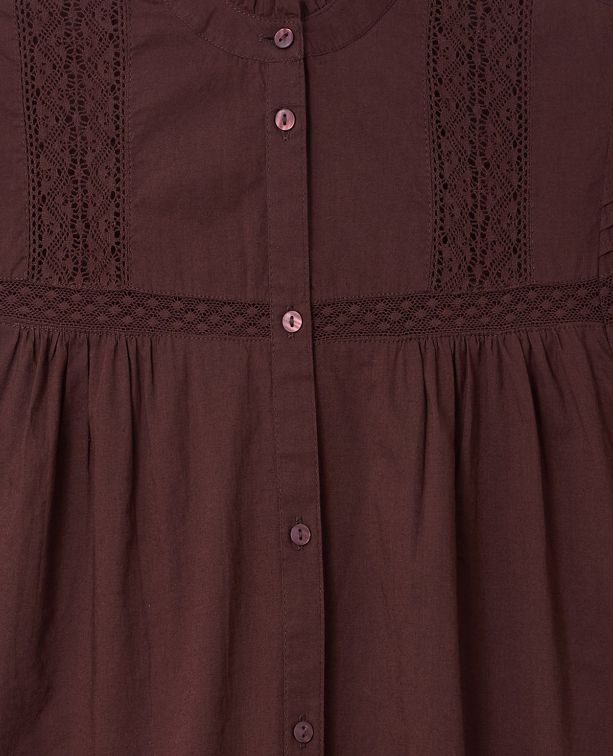 Blouse avec dentelle manches courtes ballons