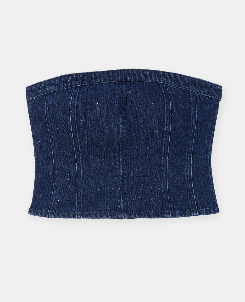 Top bustier en jean avec strass