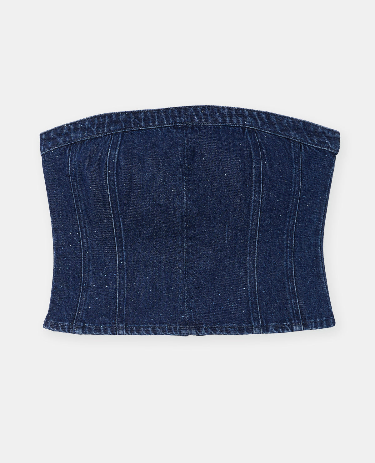 Top bustier en jean avec strass