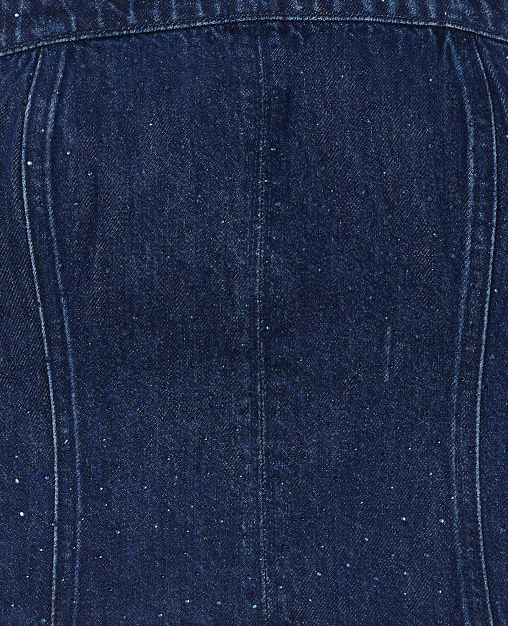 Top bustier en jean avec strass
